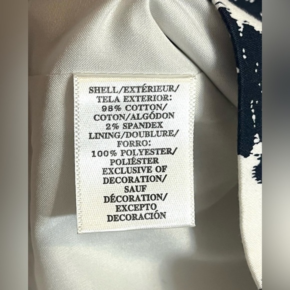 Ann Taylor Dark Blue and White Floral Sleeveless Dress Summer Women’s Size 12 - Picture 9 of 15